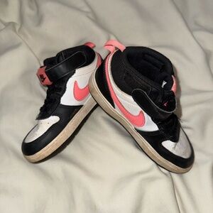 Nike Kids Black and Pink High-Top Sneakers